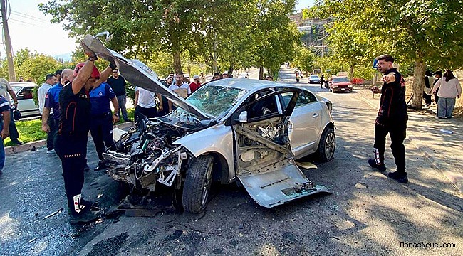 Kahramanmaraş’ta bu otomobilden sağ çıktı