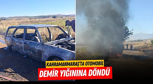 Kahramanmaraş’ta otomobil demir yığınına döndü