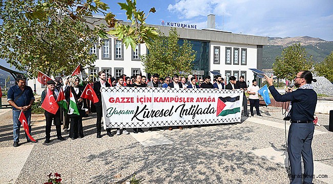 Kahramanmaraş’ta üniversite öğrencilerinden Gazze’ye destek