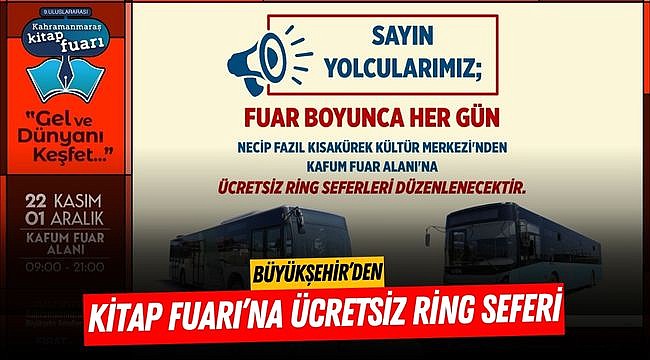 Büyükşehir’den Kitap Fuarı’na Ücretsiz Ring Seferi