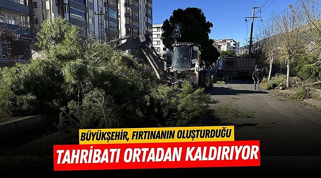 Büyükşehir, Fırtınanın Oluşturduğu Tahribatı Ortadan Kaldırıyor