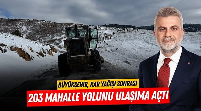 Büyükşehir, Kar Yağışı Sonrası 203 Mahalle Yolunu Ulaşıma Açtı