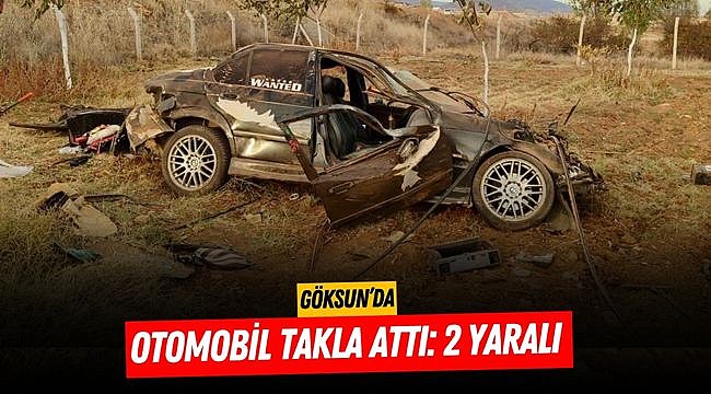 Göksun’da otomobil takla attı: 2 yaralı