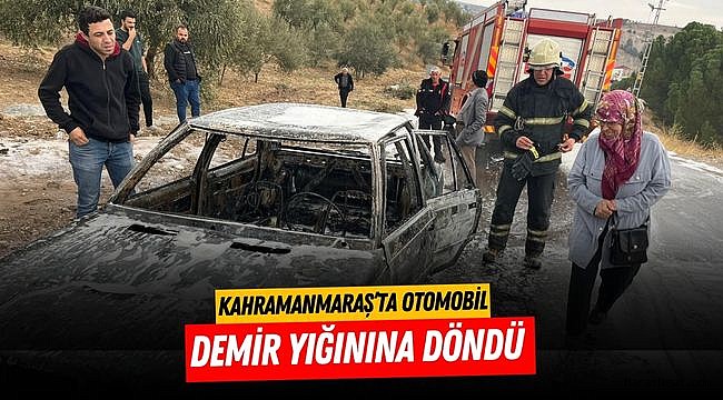 Kahramanmaraş’ta otomobil demir yığınına döndü