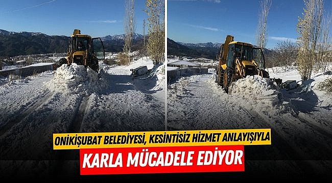 Onikişubat Belediyesi, kesintisiz hizmet anlayışıyla karla mücadele ediyor